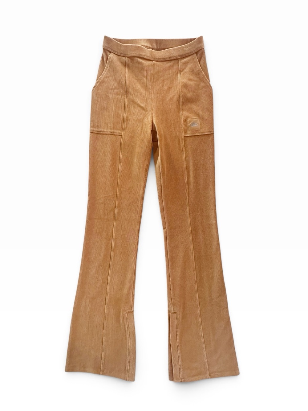 Alo Yoga Micro Corduroy High-Waist Winter Break Flare Pants Toffee Brown Small